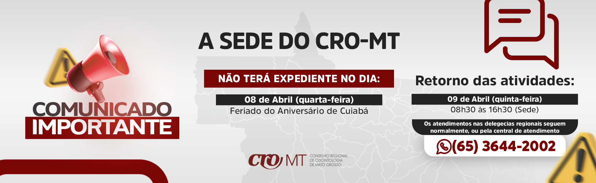 Feriado - aniversário de Cuiabá
