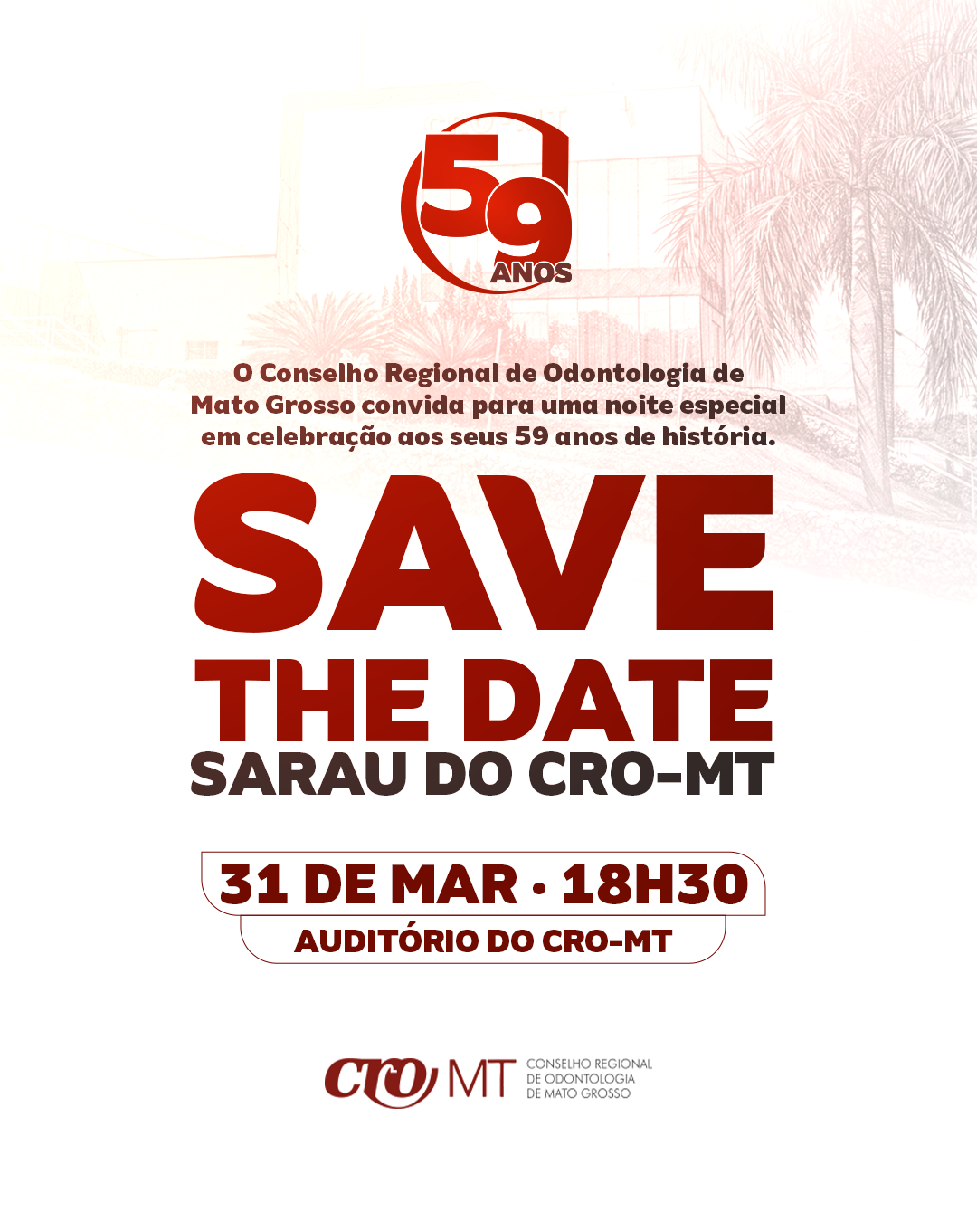 Sarau - Comemoração aos 59 anos do CRO-MT