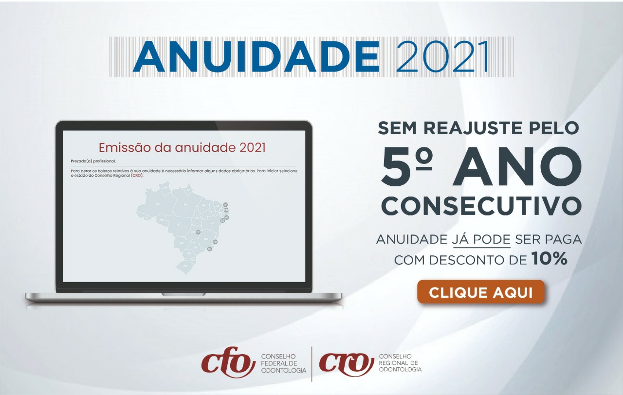 Anuidade de 2021: sem reajuste e com desconto 