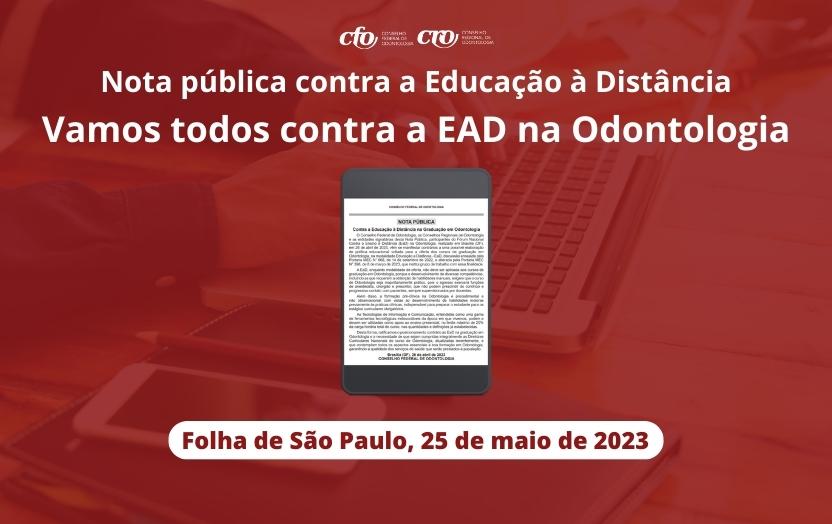 Nota Pública do CFO contra o ensino EaD na Odontologia
