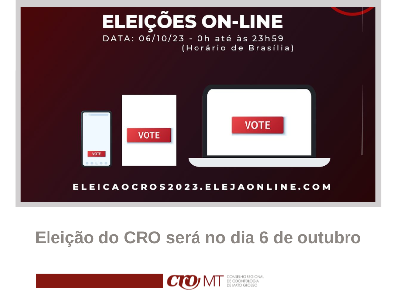 Eleição do CRO será no dia 6 de outubro Eleição do CRO será no dia 6 de outubro