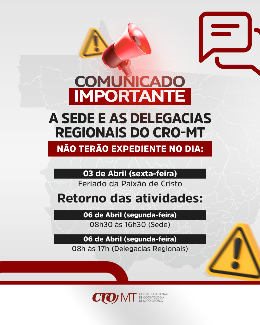 Feriado - Paixão de Cristo